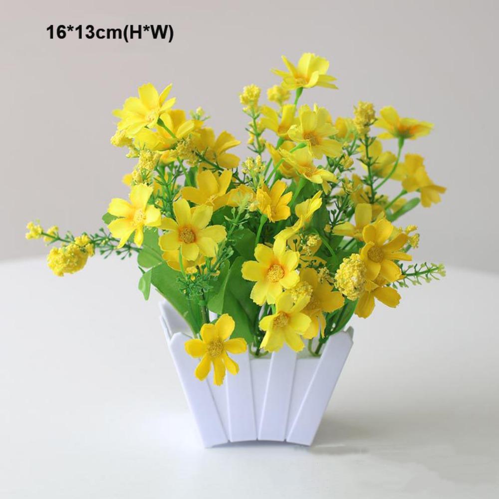 10 Styles Artificial Flowers Plastic Fake Flower Potted New Simulation Plant  Home Decor