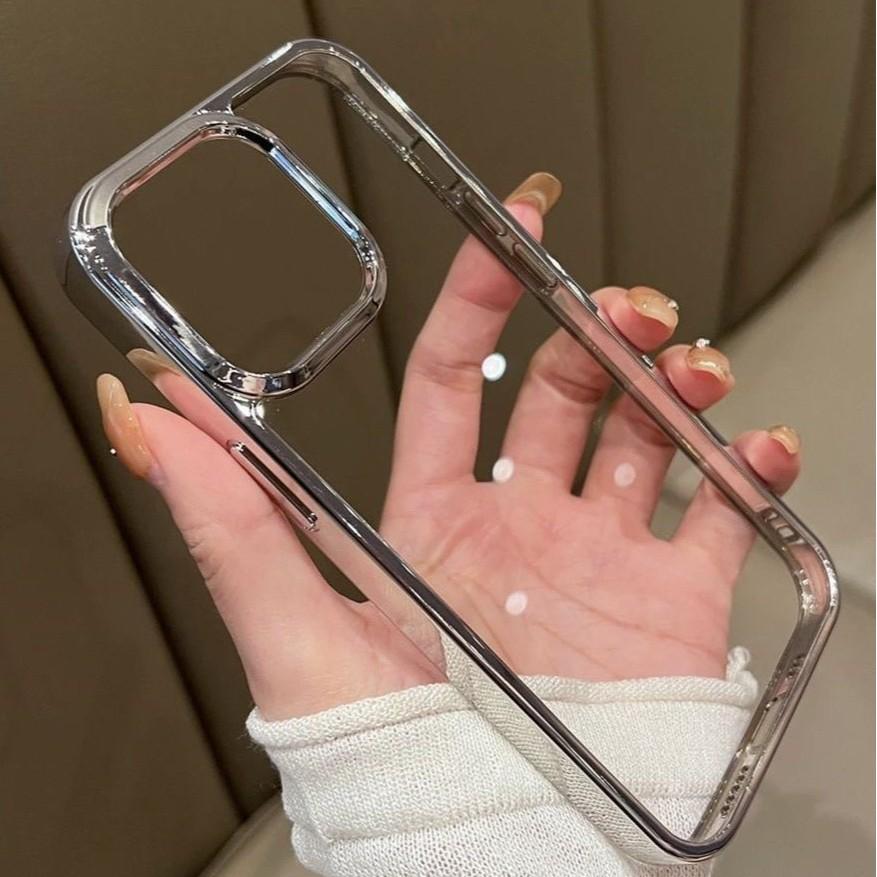 Electroplated Frame for Apple iPhone 17 Pro Max/16 Pro - Drop-Proof Case, Fits iPhone 14/13/12.