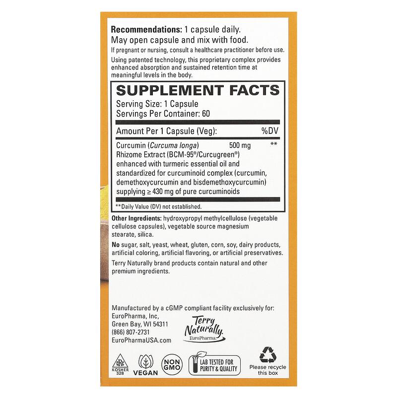 CuraMed, Superior Absorption Curcumin, 500 Mg, 60 Capsules