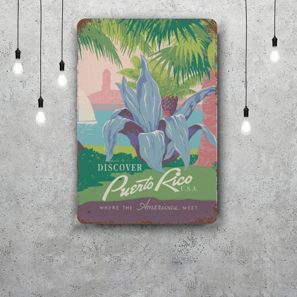 puerto rico Decor Poster Vintage Tin Sign Metal Sign Decorative Plaque for Pub Bar Man Cave Club Wall Decoration