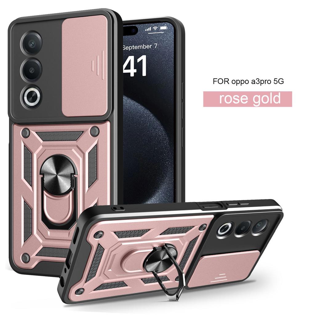 For OPPO A3 5G Japan Case OPPO A3 5G Japan Cover Magnetic Ring Holder Armor Phone Case Slide Camera Protect Back Cover