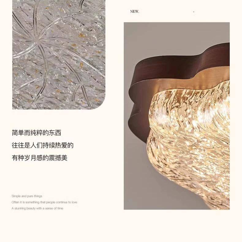 Gold Foil Resin LED Eye Protection Bedroom Ceiling Light