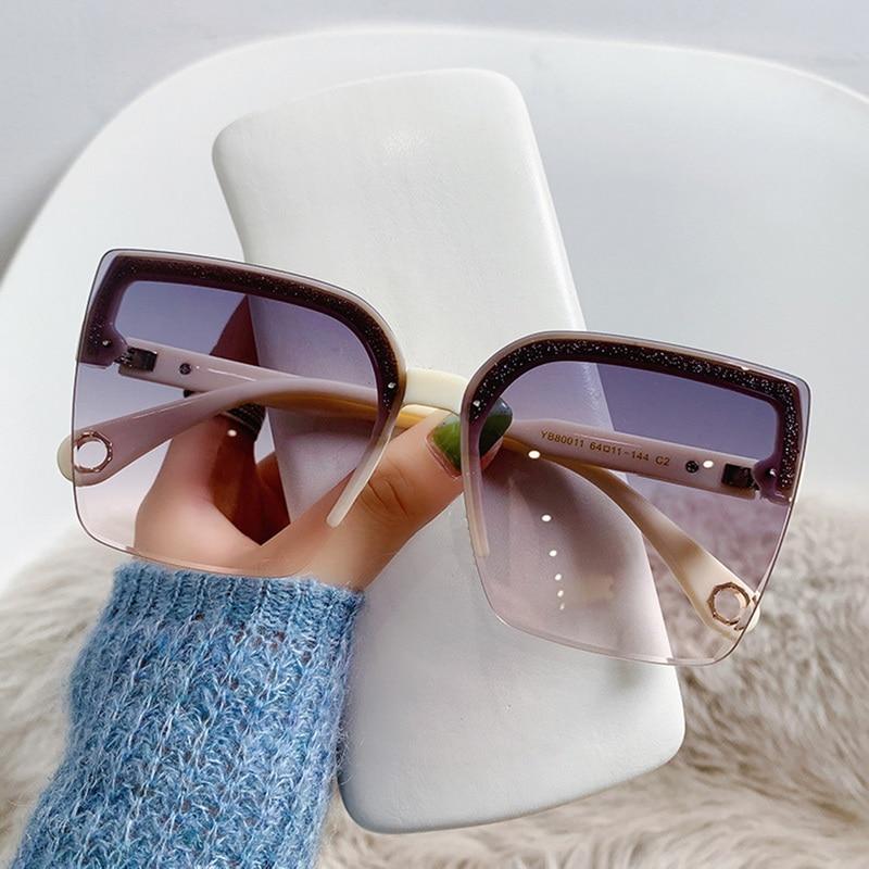 New Fashion Sunglasses Luxury Designer Women Outdoor Retro Square Big Frame Sunglasses Eyewear UV400 Glasses