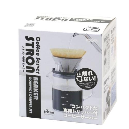 Strong 400 Coffee Server, Beaker, and Compact Dripper Set, Black, TW-3768