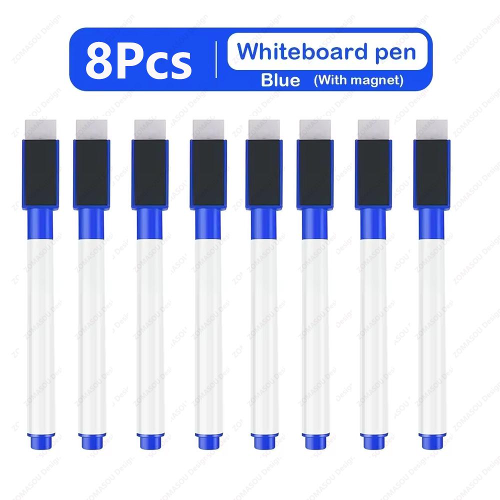 48-1Pcs Magnetic Erasable Whiteboard Pen Color Options Numbering Stationery Office Teaching Supplies for Student Blackboard Note
