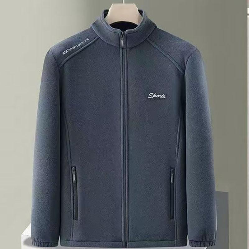 

Мужская флисовая куртка со стойкой воротником, зимняя теплая верхняя одежда, подкладка для осени и весны, флисовое внутреннее пальто 5XL темно серый