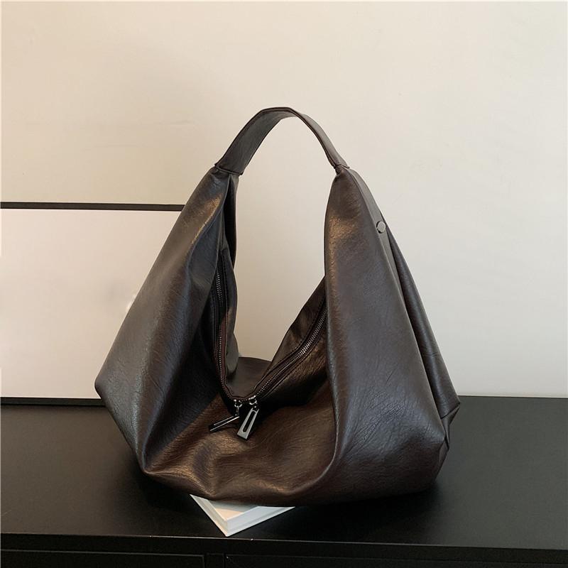 

Великі Чорні Сумки через плече для Жінок Велика Сумка-хобо Сумка-шоппер Однотонна Якісна Штучна Шкіра Сумка-кросбоді Жіноча Дорожня Сумка-тоут KTY 43x13x32cm кавовий