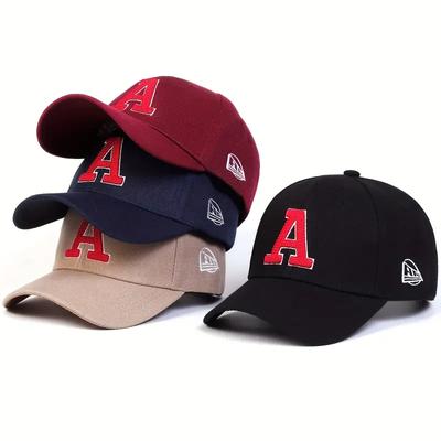 Letter A Embroidery Baseball Cap Fashion Hip Hop Hat Cotton Snapback Dad Hats Outdoor Sports Caps Sun Hat Trucker Caps Gorras