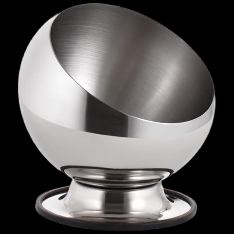 

Stainless Steel Slanted Condiment Bowl with Lid and Base