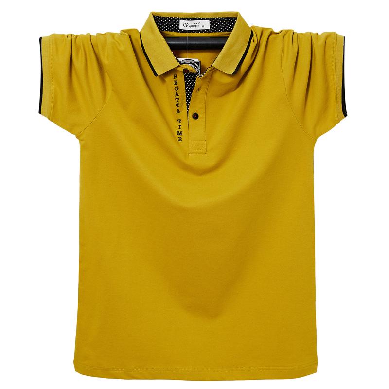 Men's 7XL Summer Polo Shirt - Big Size Cotton Short Sleeve with Turn-Down Collar