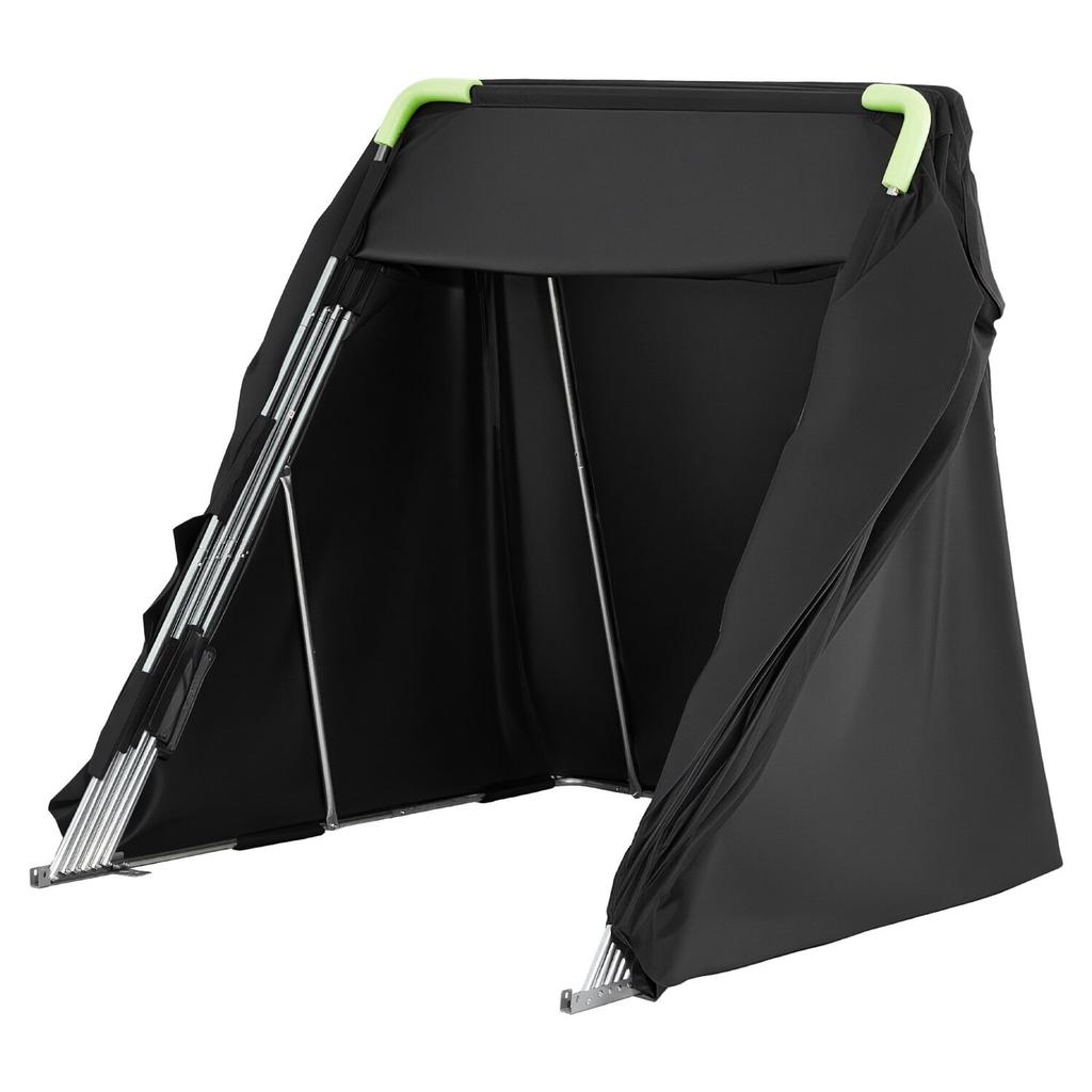 Motorcycle Storage Shelter with Security Lock, 600D Oxford Flip-Up Garage Tent, Heavy-Duty All-Weather Motorcycle Cover with Ventilation Windows,