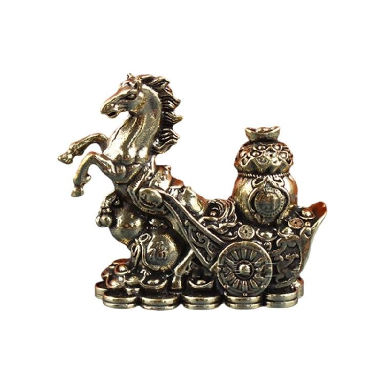 Metal Horse Statues Positive Energy Good Luck Showpiece Collectible Figurines Animal Sculptures for Home Office Decors
