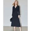 Demana Modern Romance French Style Pleated A-Line Midi Dress