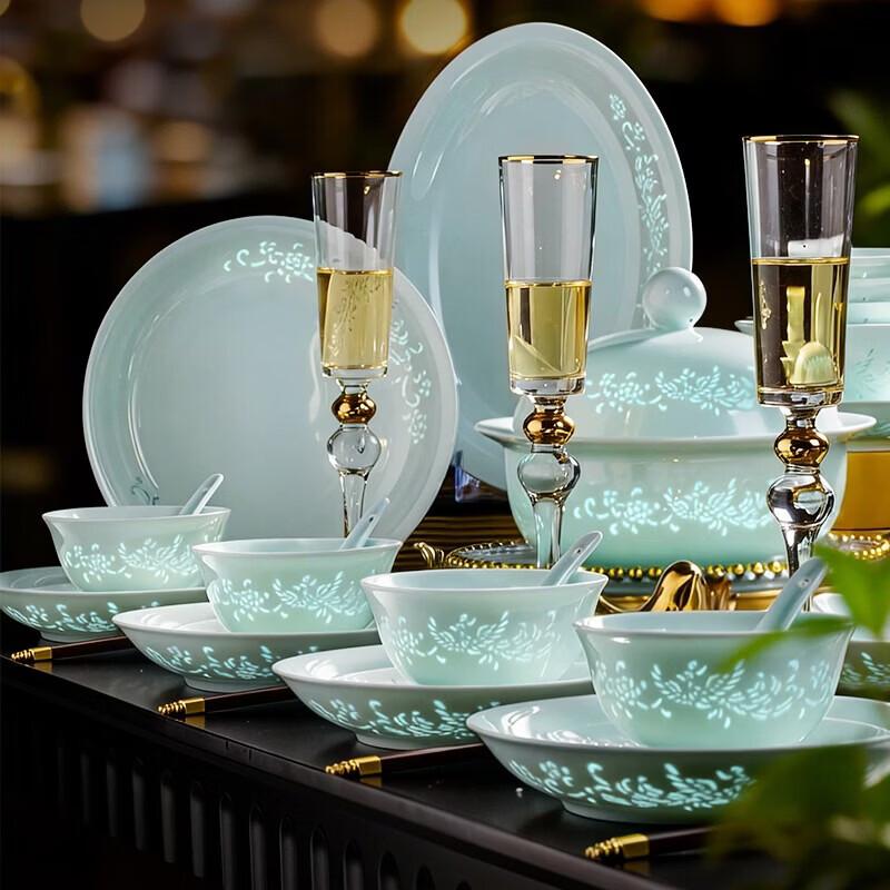 Aowei Celadon Phoenix Dinnerware Set (54-Piece)