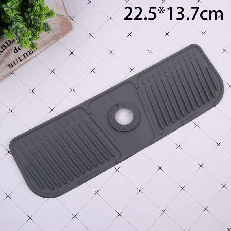 Kitchen Silicone Faucet Mat Bathroom Drain Soap Box Free Punch Drain Rack Washing Table Soap Tray Countertop Protector