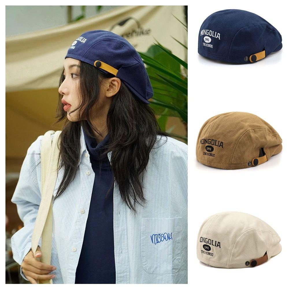 

Cotton Beret Retro Beanie Hat Fashion Painter Hat Unisex бежевий