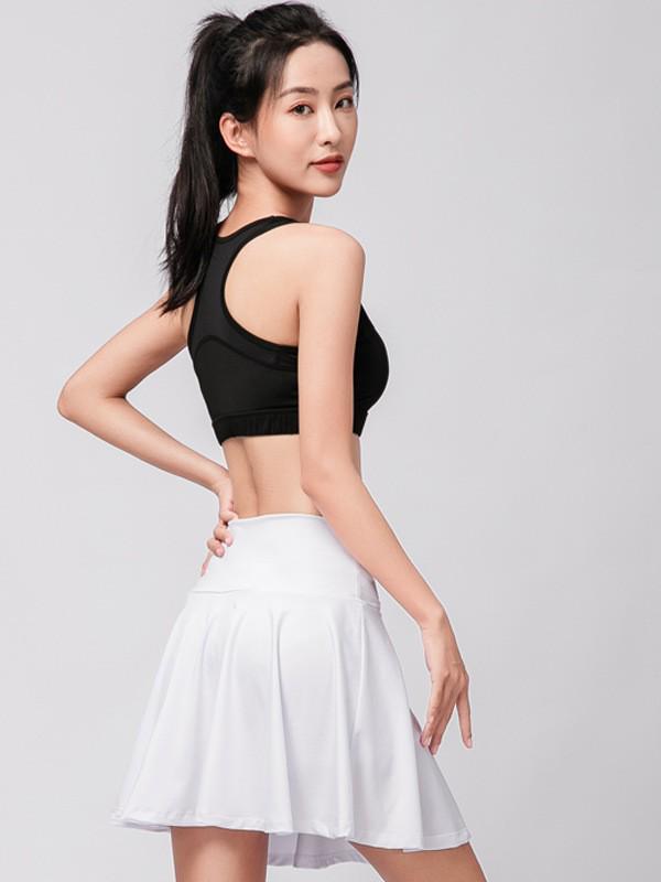 Women's Quick-Dry High-Waisted Sports Skort for Running, Fitness, Tennis & Badminton
