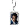 European & American Hip Hop Zircon-Embedded Square Photo Frame Necklace - Custom Image Trendy Street Style Pendant