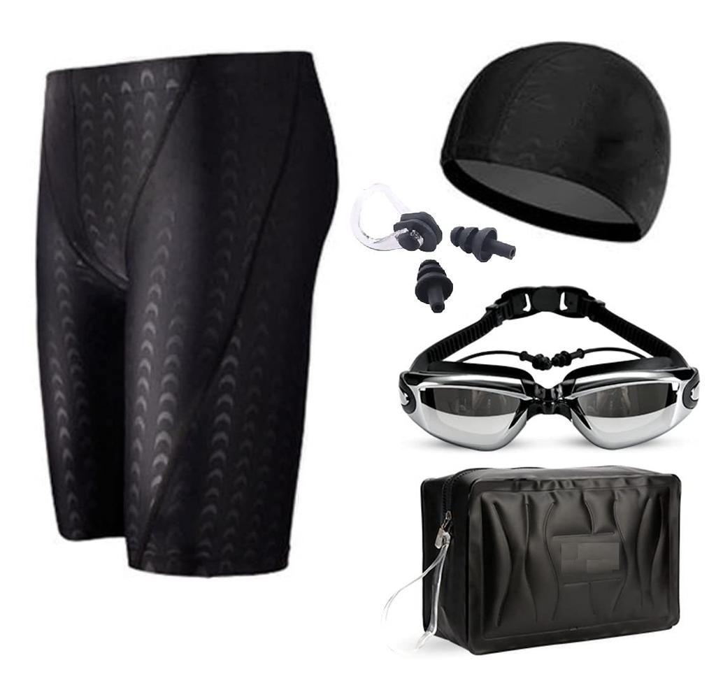 World Bridge Competition Swimsuit Set with Goggles Men's 5-Piece (XXL)