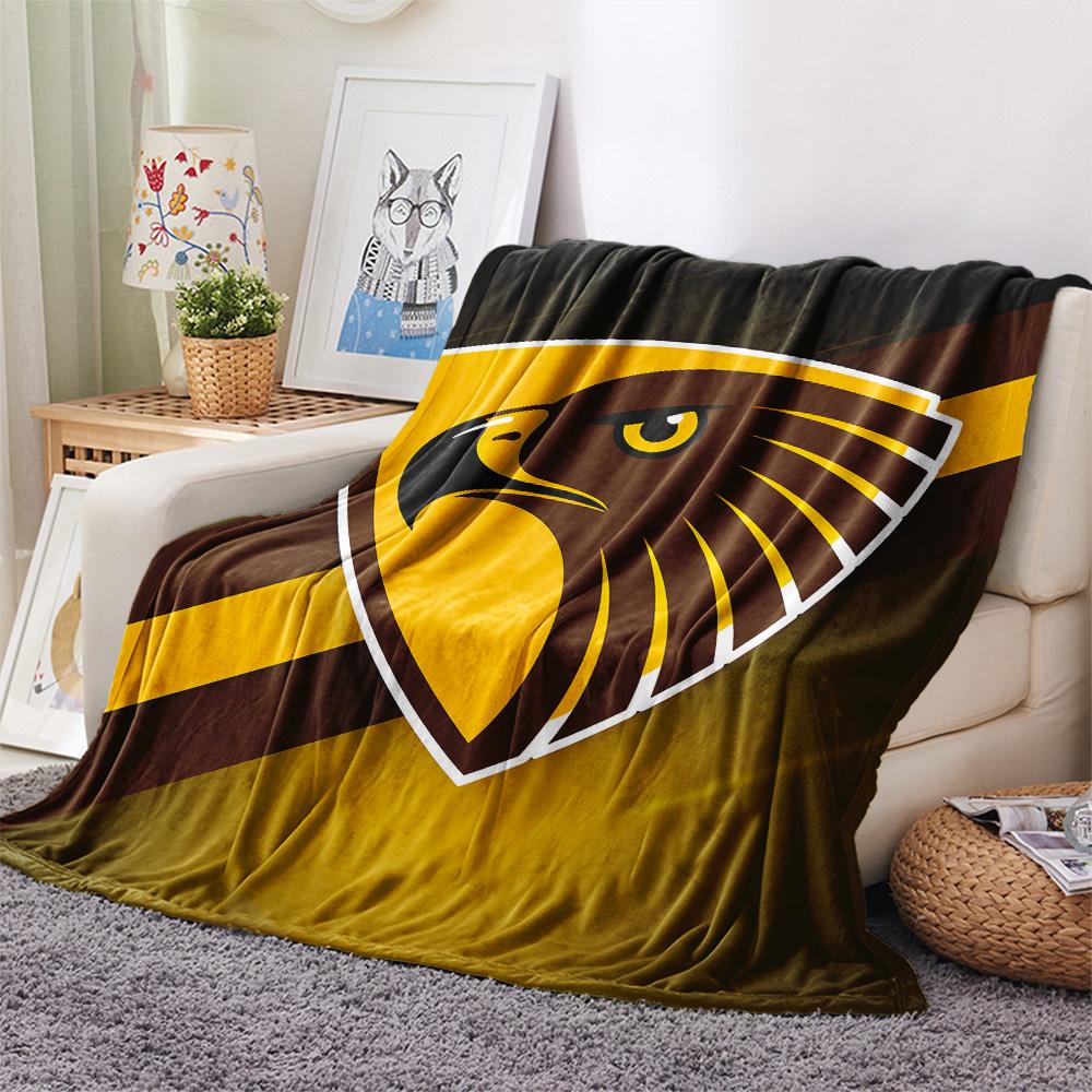 Hawthorn Hawks Print Flaneldecke, Hohe Qualität, Bequem für alle Jahreszeiten, Heimdekoration, Wärme und Komfort, Perfekt für Weihnachtsgeschenke