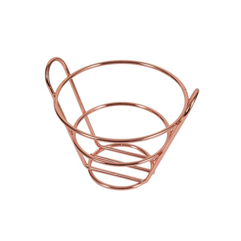 French Fries Stand Cone Basket Fry Holder with Dip Dishe Cone Snack Fried Chicken Display Rack Food Shelves Bowl Kitchen Tools
