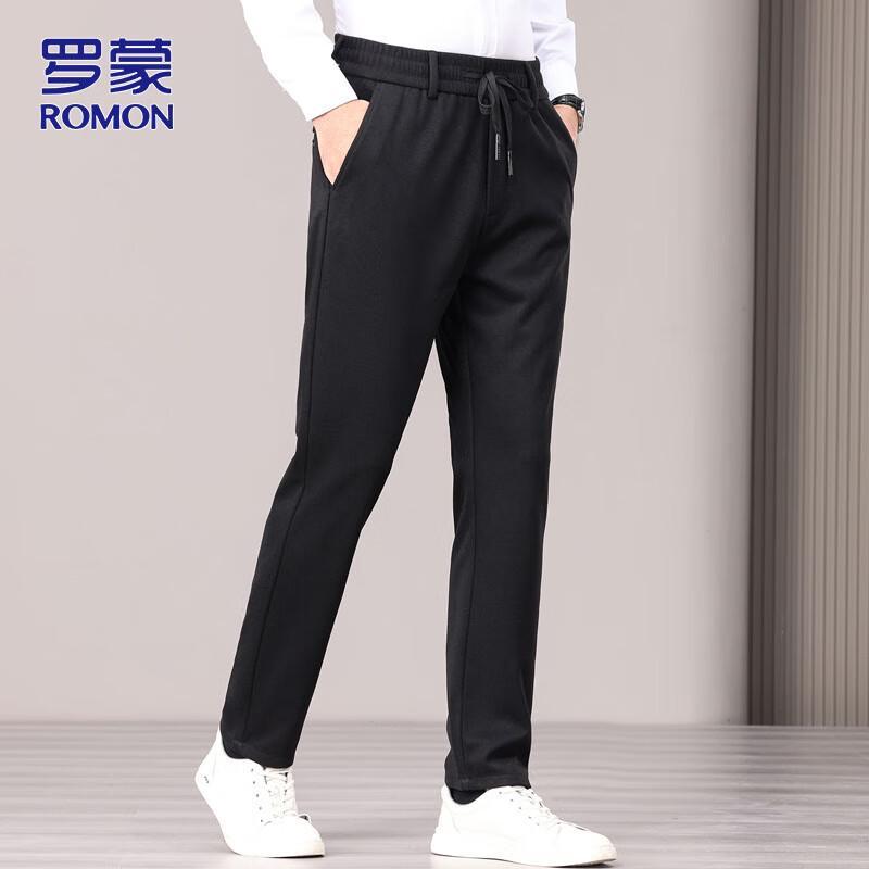 ROMON Men's Business Casual Straight Trousers