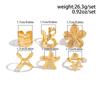 6Pcs/set Punk Starfish Flower Knuckle Rings Set for Women Men Vintage Metal Multilayer Pearl Luxury Rings Jewelry Gifts Trendy