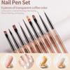 9PCS Nail Brush UV Gel DIY Painting Pen Liner Manicure Acrylic Drawing Brush for Nail Art Design Nails Tip Display Painting Tool