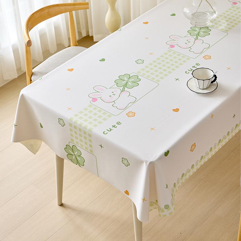 Tovaglia Rettangolare in Ecopelle con Stampa Floreale di Campagna Impermeabile Resistente all'Olio Resistente al Calore Copritavolo Senza Lavaggio