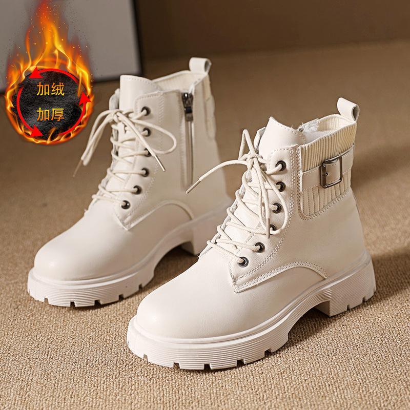 

Ботинки Мартина женские ноги показывают небольшой рост британский ветер жареные уличные туфли короткие ботинки маленькие новые ботинки универсальные 40