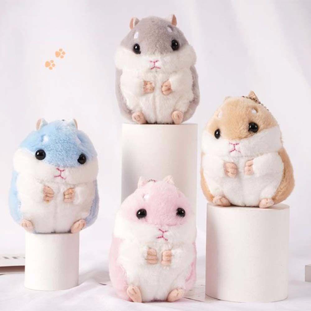 10cm Søte Plysjleker Kawaii Veske Ryggsekk Anheng Nøkkelring Kosedyr Barneleker til Barn Jente Bursdagsgave Hamsterdukke