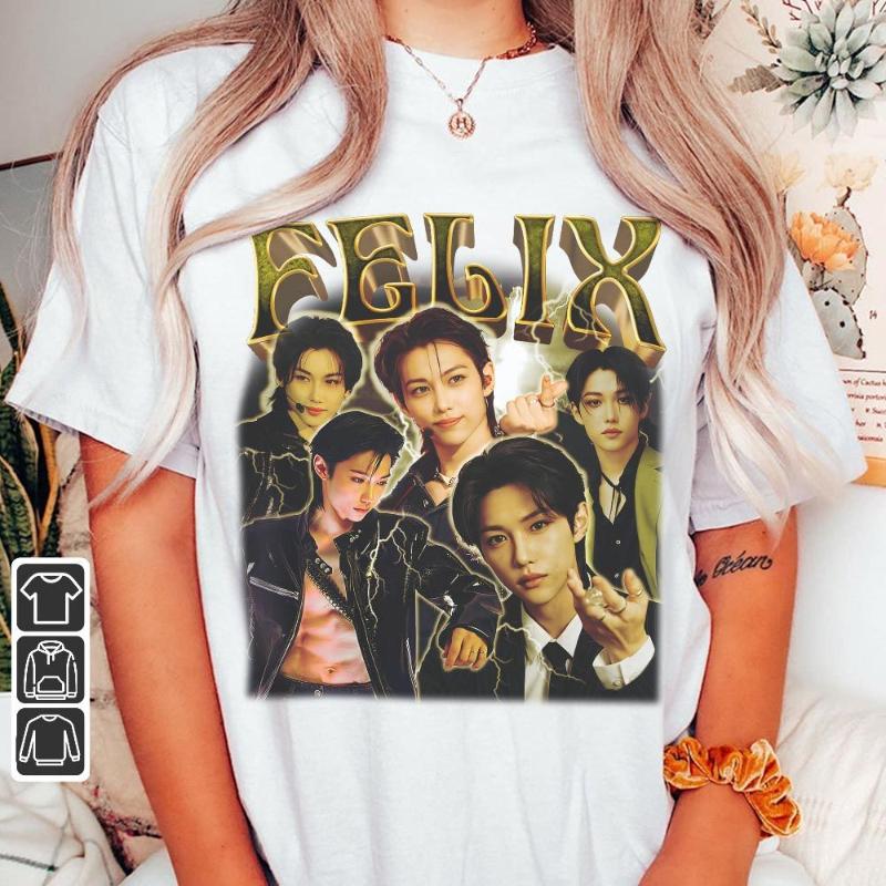 Summer Stray Kids Felix Kpop Shirt, Heavy Metal 5 Star Album Tee Merch Hoodie, Vintage Retro Unisex Inspired Bootleg Sweatshirt