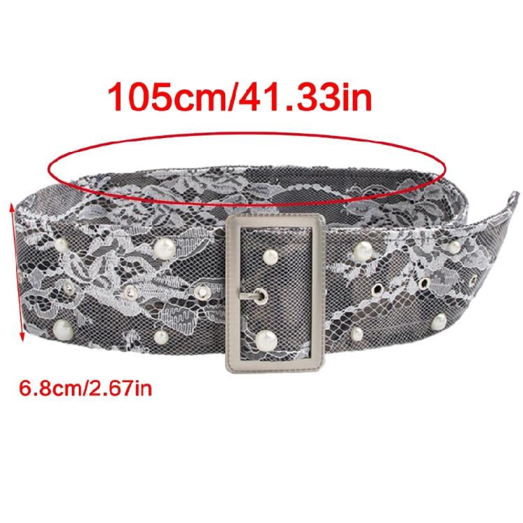 Comfortable Lace Waistband Pearls Embellishment Waist Belt Stylish Formal Dress Sash for Daily Wear & Parties