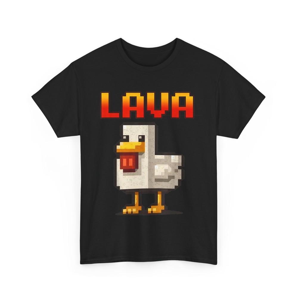 Funny pixel Chicken Gamer Chicken cooked in lava Shirt