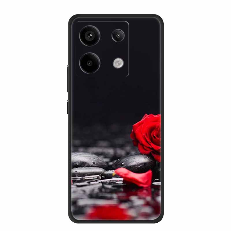 For Redmi Note 13 pro Case Pink Phone Case Fashion Silicone TPU Soft Back Cover Redmi Note 13 Pro Flower Capa 6.67" Cats Coque