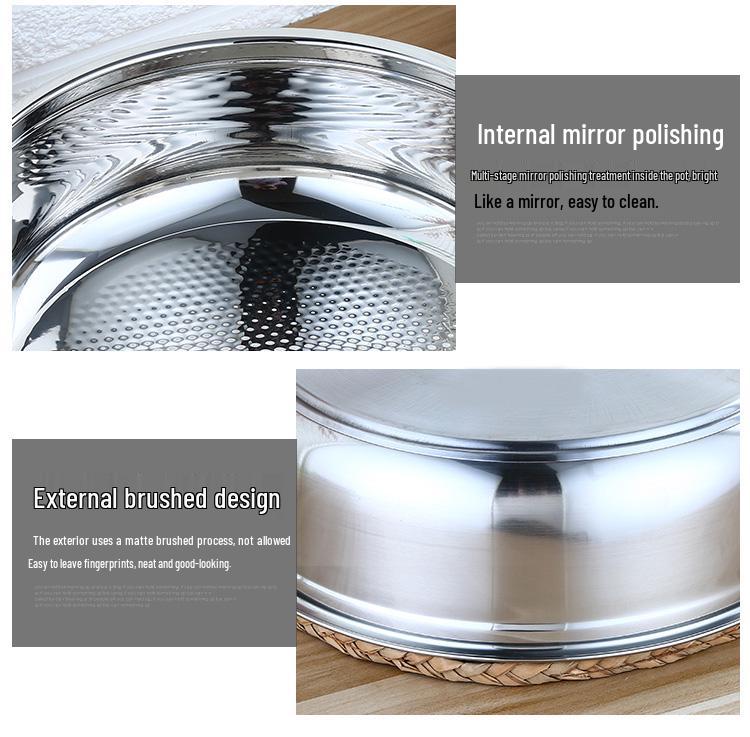 304 Stainless Steel Non-stick Stew Pot with Thickened Composite Bottom for Gas & Induction