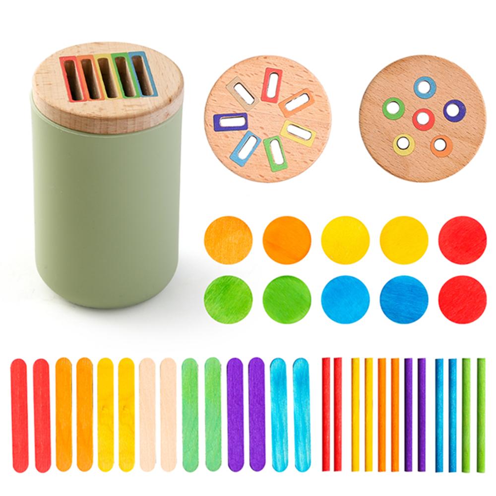 Counting Montessori Toys Wooden Stick Matching Games Color Sorting Cup Preschool Learning Education Toys for Kids Girls Boys