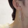 Exquisite Double-layer Water Drop Long Fringe Earrings Simple And Fashionable Ear Jewelry With Unique Design High-end Feeling And Face Slimming