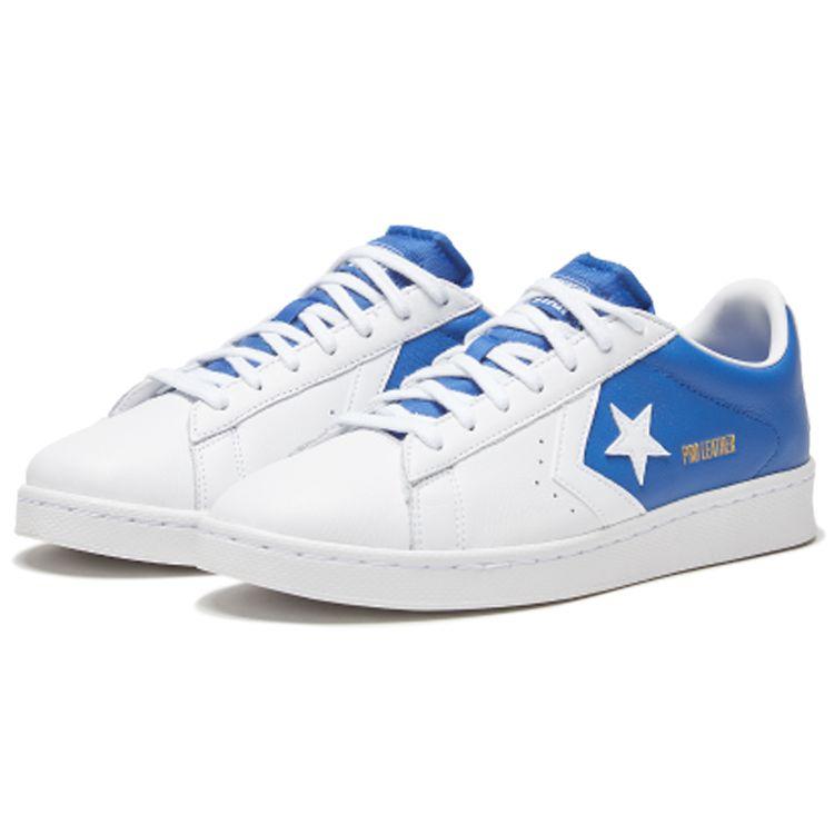 Converse Cons Pro Leather Retro Slip Resistant Low Top Skate Shoes Unisex Sneakers Blue White 167590C