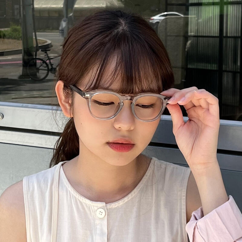 SBKA Ted2-C02 Round Horn-Rimmed Glasses (Blue Light Blocking)