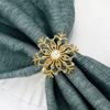 Snowflake Napkin Rings New Year Christmas Napkin Buckle with Pearl Alloy Napkin  Holders Home Table Accessories Christmas Decors