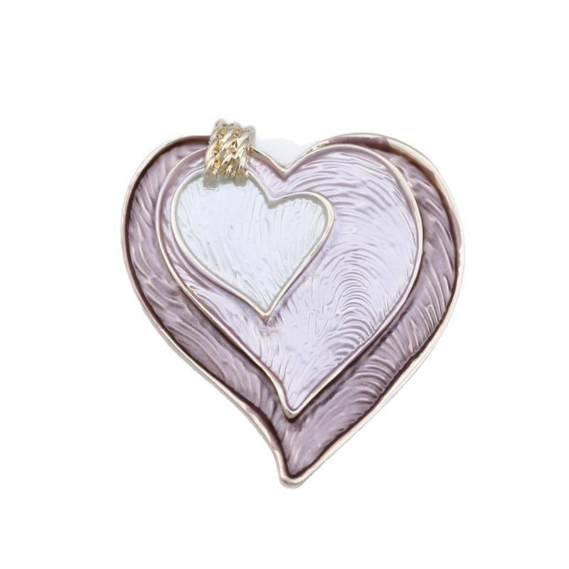 New enamel three-layer love magnetic brooch women's fashion versatile heart-shaped multi-functional badge