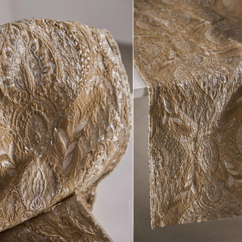 100x138см Ретро Европейская 3D Текстура Жаккардовая Ткань Яркий Шелк Смесовый Тисненый Дизайнерская Ткань Для DIY Куртки Одежды Поделок 50x138cm