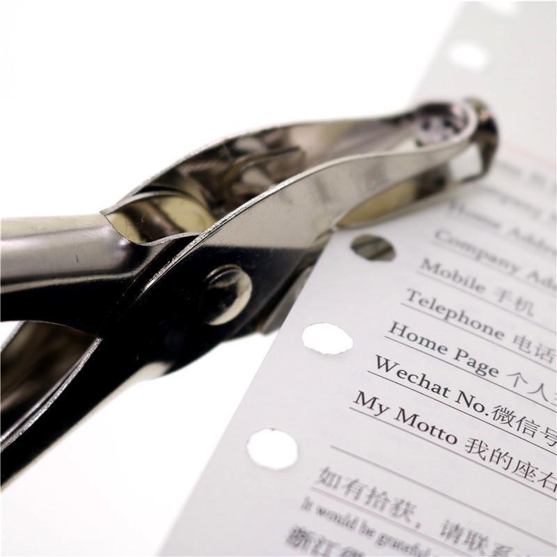 Metal Single Hole Puncher Hand Paper Punch Single Hole Scrapbooking Punches 8 Pages School Office