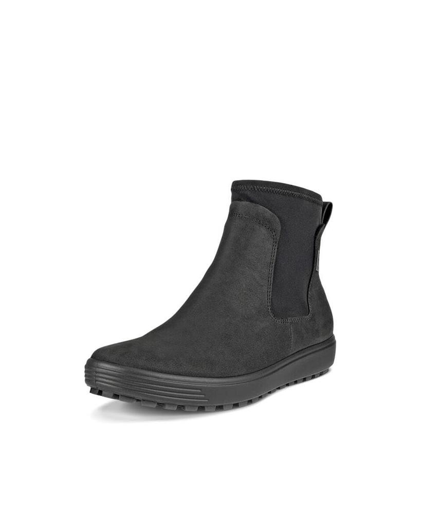 ECCO Soft 7 Tred Women's Side Gore Chelsea Boots, Genuine Leather, GORE-TEX Waterproof, Black/Black