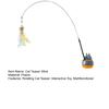 Rotating Cat Teaser Stick Interactive Cat Toy with Feathered Teaser Heads 360-Degree Rotating Base Detachable Wand Self-Play Toy for Small Medium