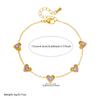 DIEYURO 316L Stainless Steel Golden Heart Inlay Round Purple Zircon Necklace Earrings Bracelet Set Lady Trend Luxury Jewelry