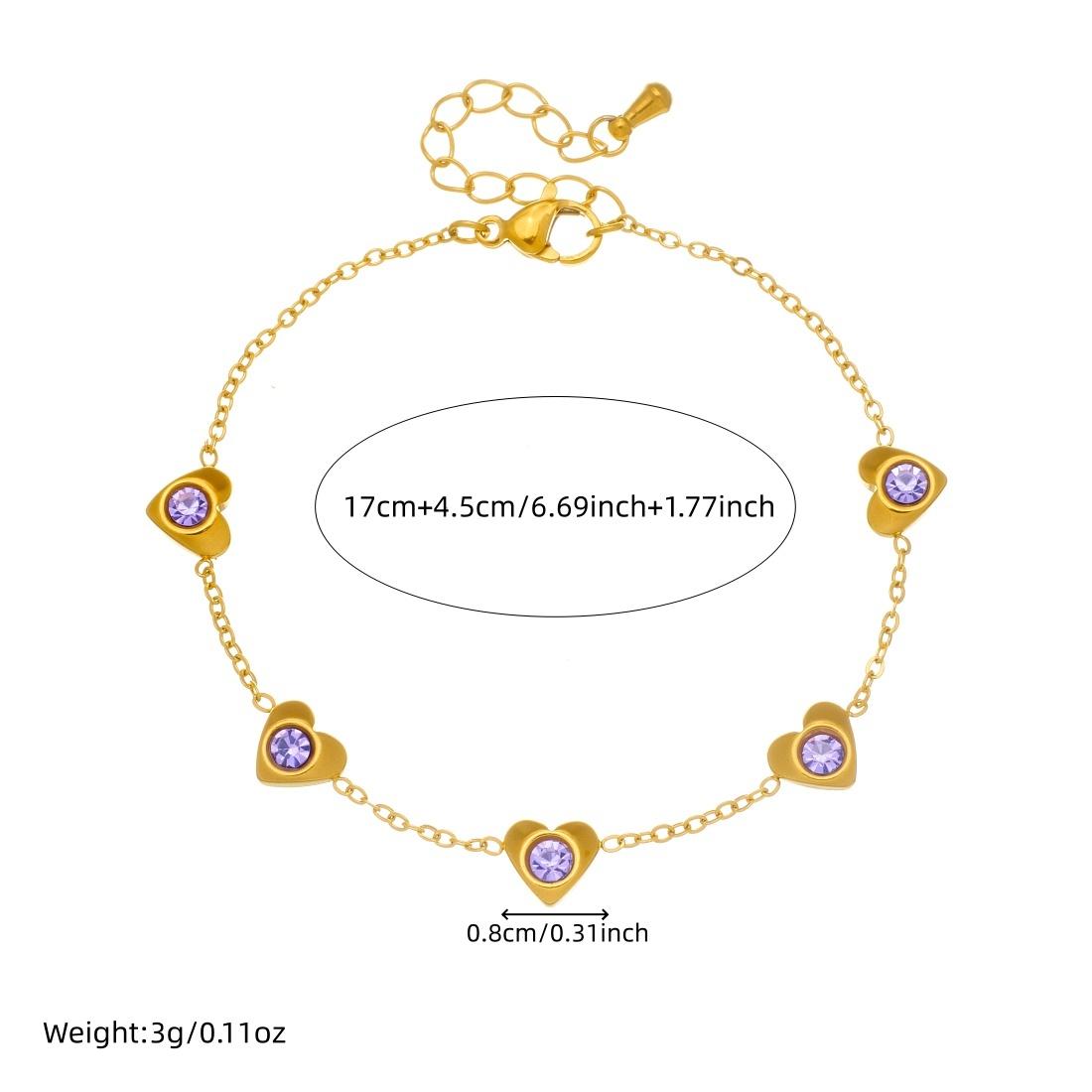

Cubic Zirconia 316L Stainless Steel Bracelets For Women Exquisite Thin Chain Golden Wrist Bracelet Bangle Jewelry Gift