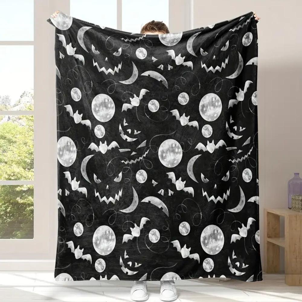 Flannel Fleece Blanket Cover Flannel New 2024 Halloween Bed Sheet Blanket Home Sofa