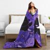 Anime Gengar Dark Pattern Blankets Quality Warm Pokemoned Throw Blanket Spring Decorative Bedroom Print Bedspread